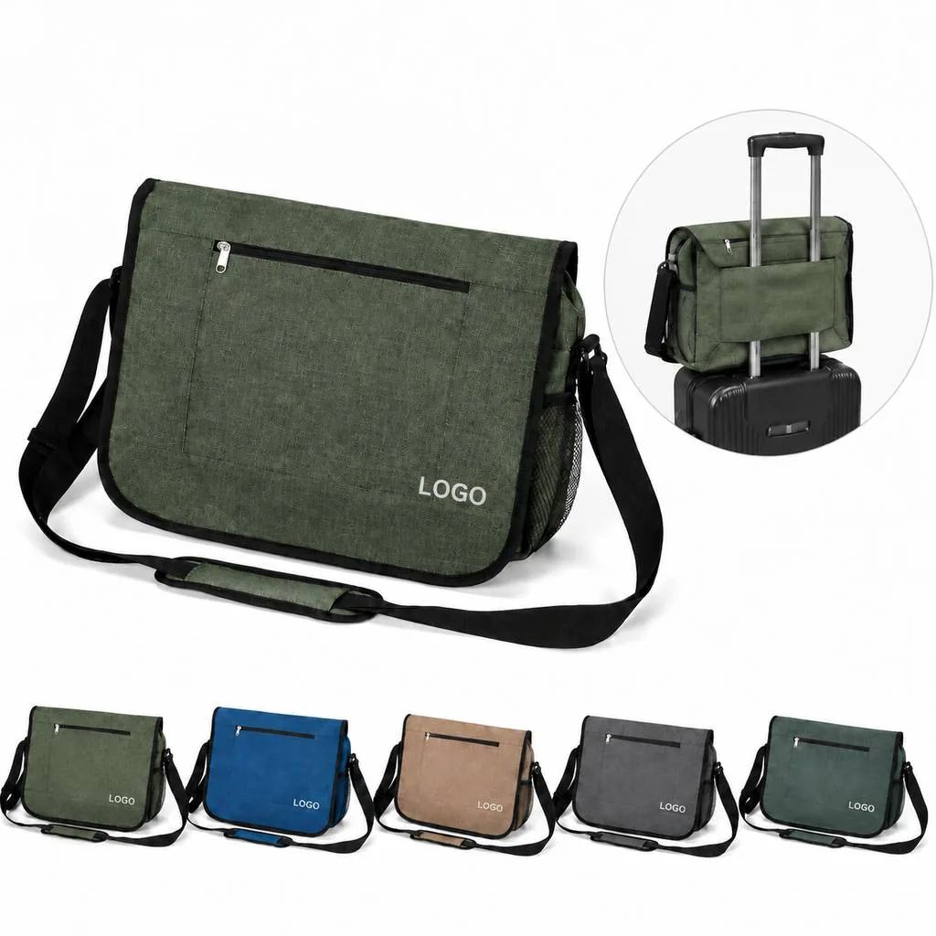 Water-Resistant Canvas Crossbody Messenger Bag for Travel