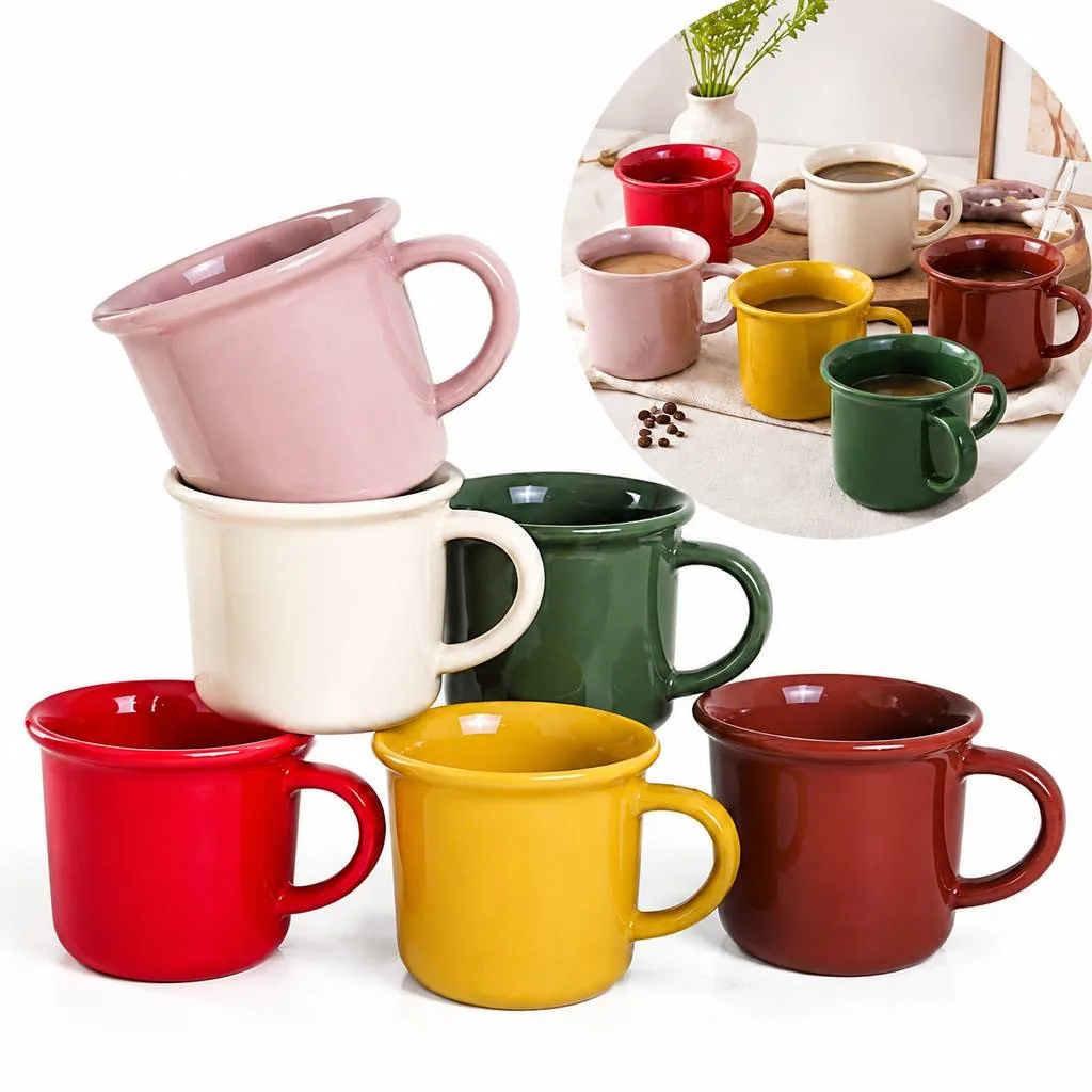 Enamel Coated Steel Camping Coffee Cup for Travel 2