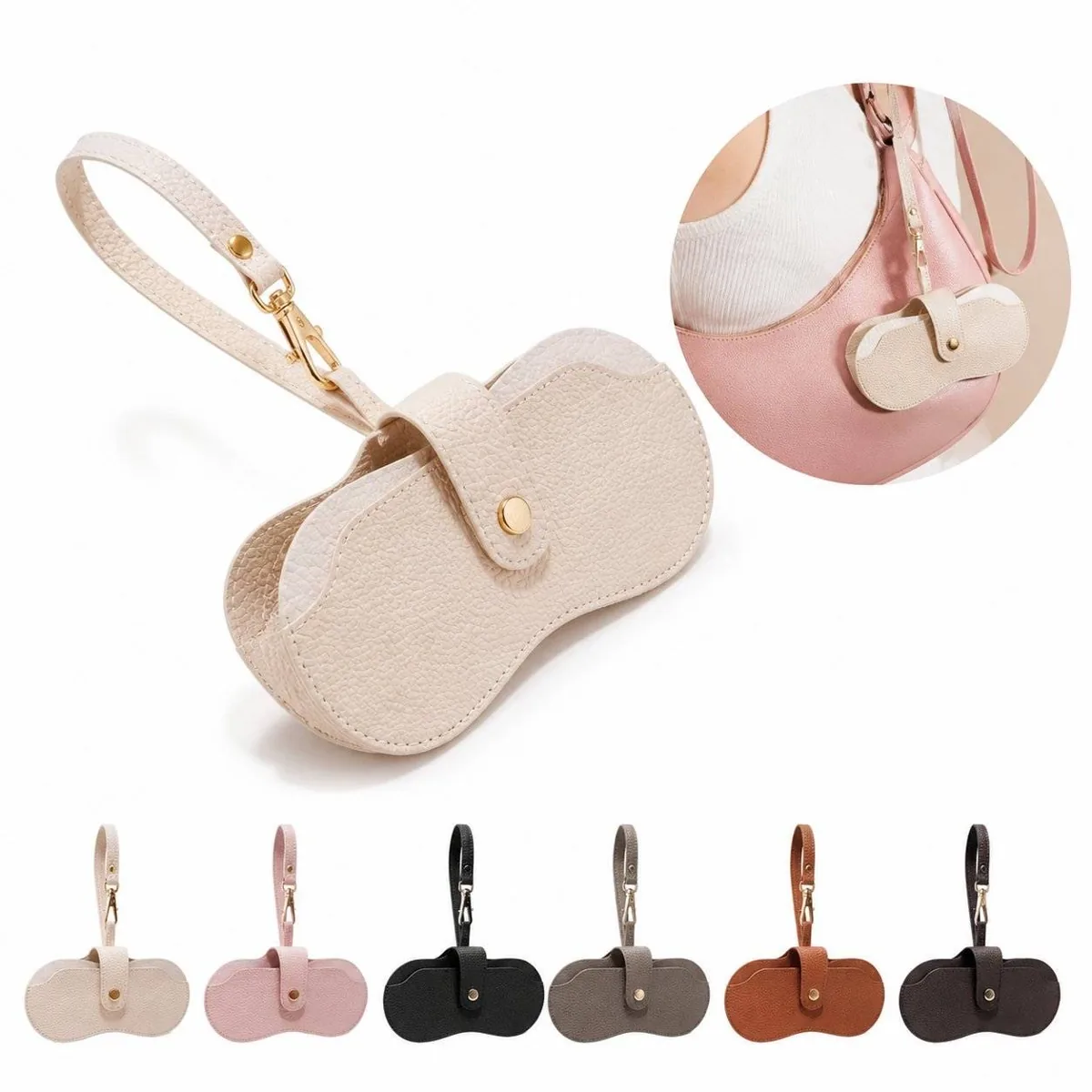 Portable Leather Eyewear Storage Case with Soft Lining 2