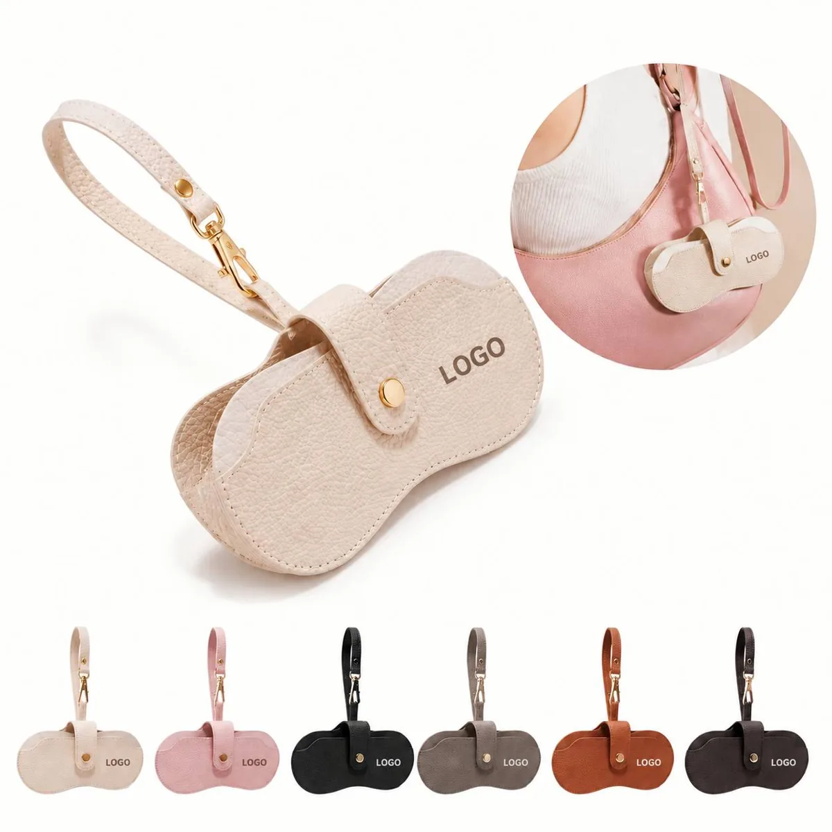 Portable Leather Eyewear Storage Case with Soft Lining