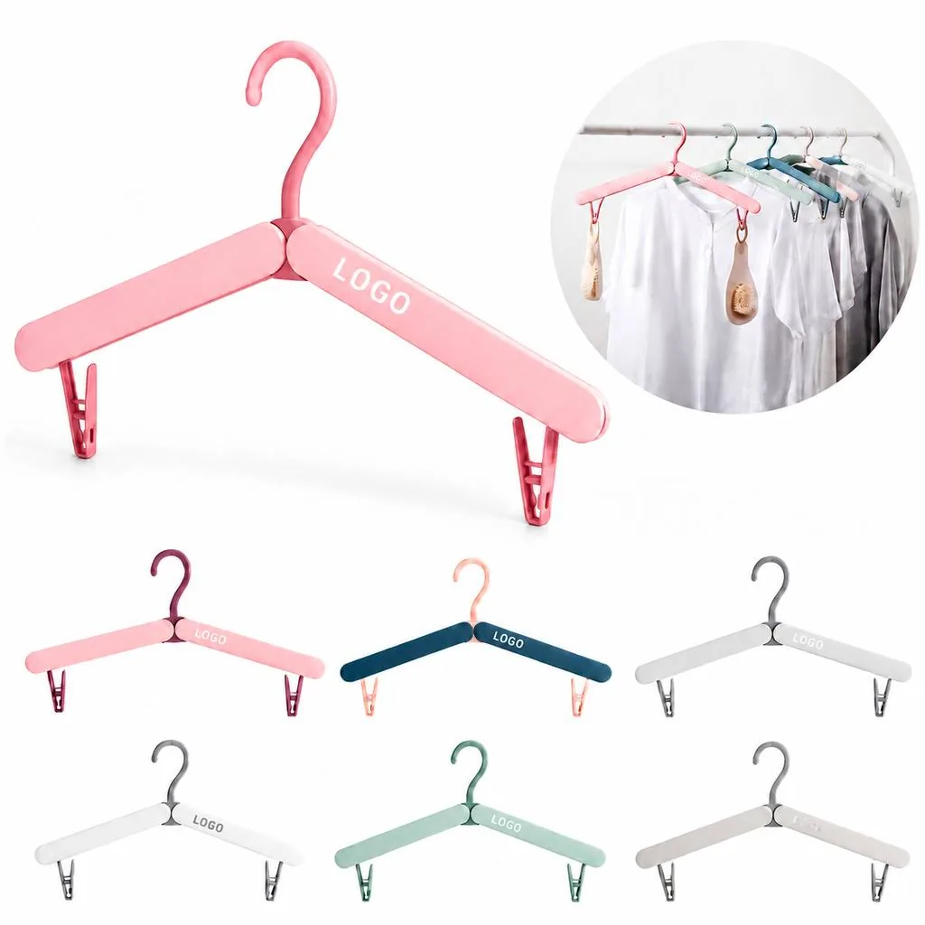 Compact Collapsible Hanger for Travel with Clips