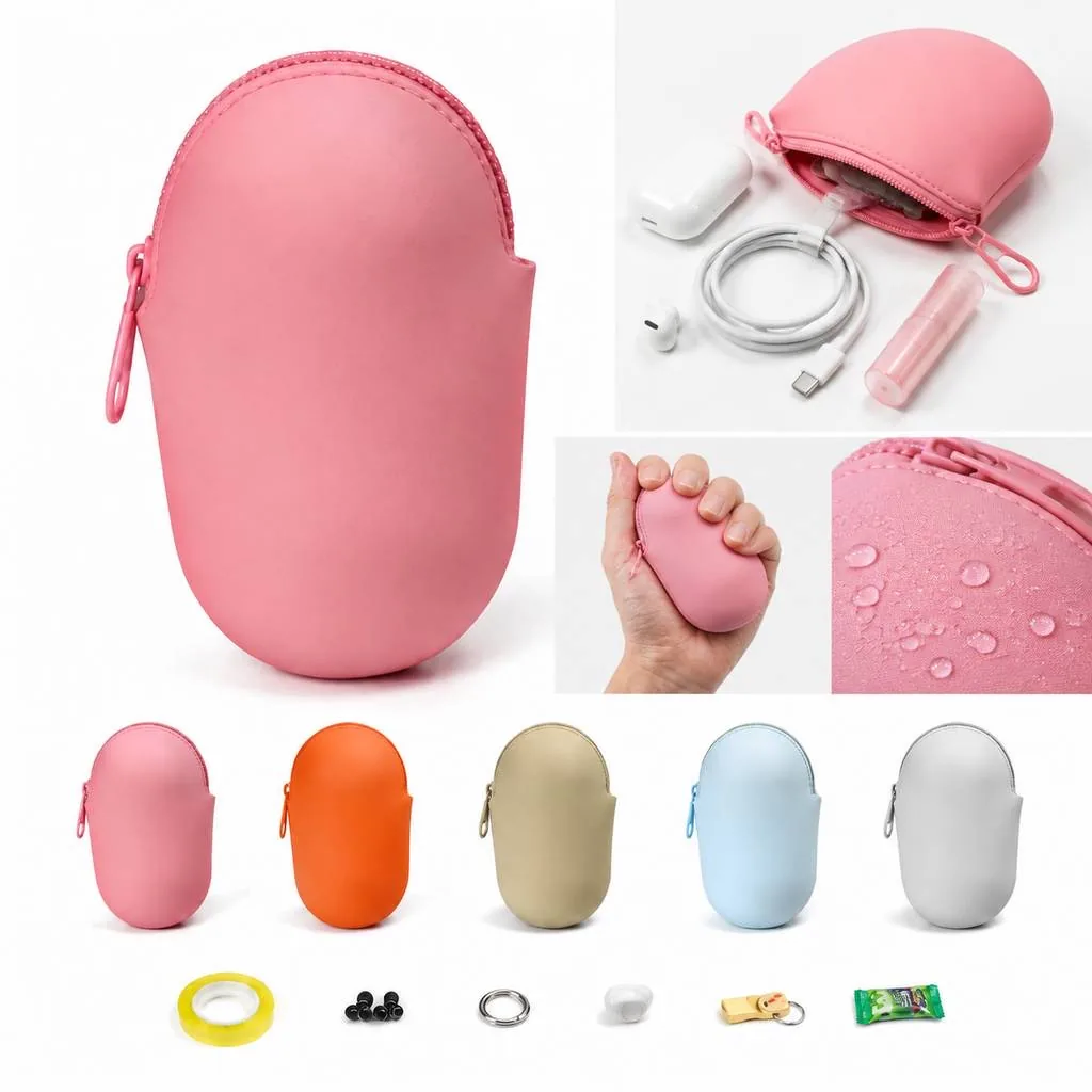Water-Resistant Silicone Coin Purse Compact Travel Organizer 2