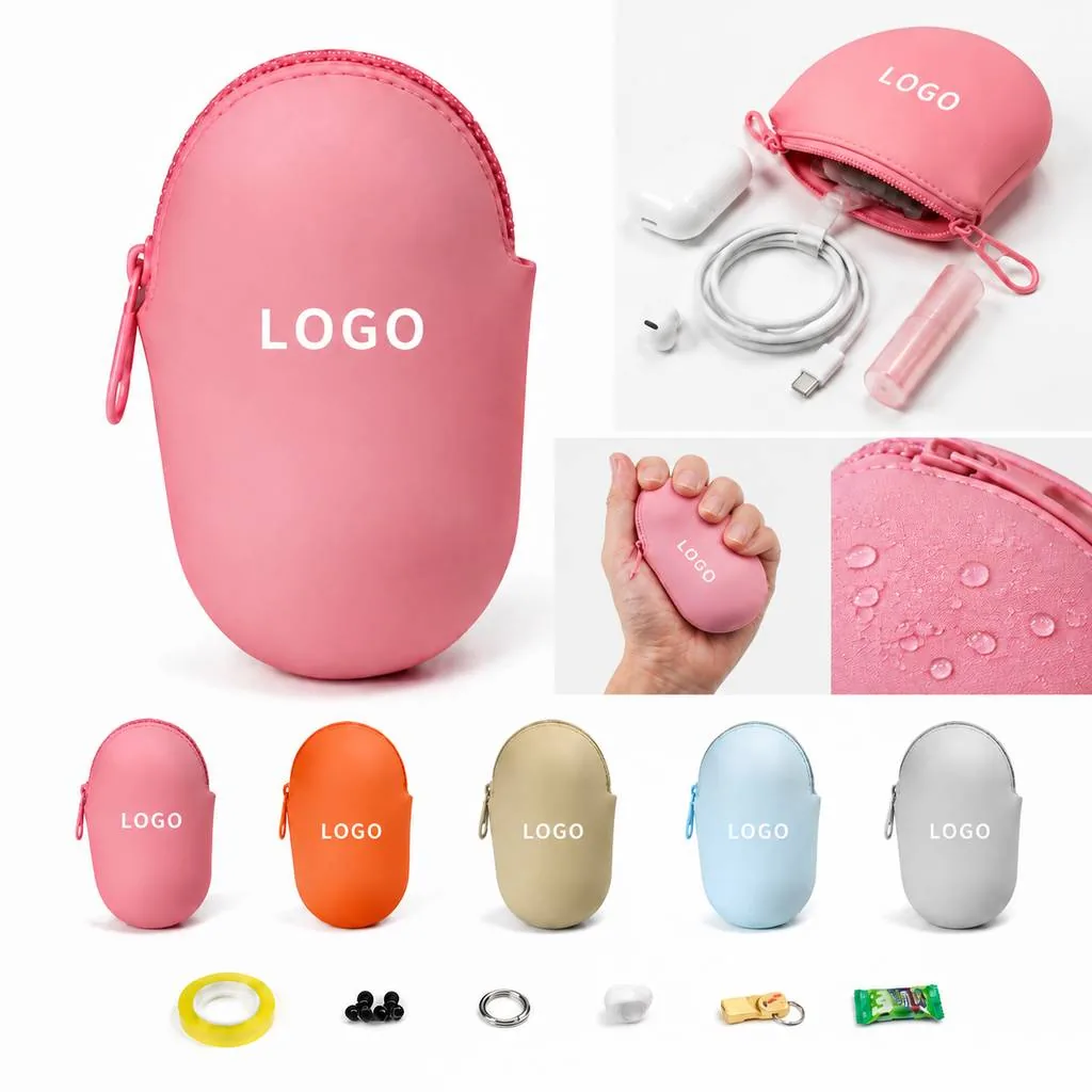 Water-Resistant Silicone Coin Purse Compact Travel Organizer