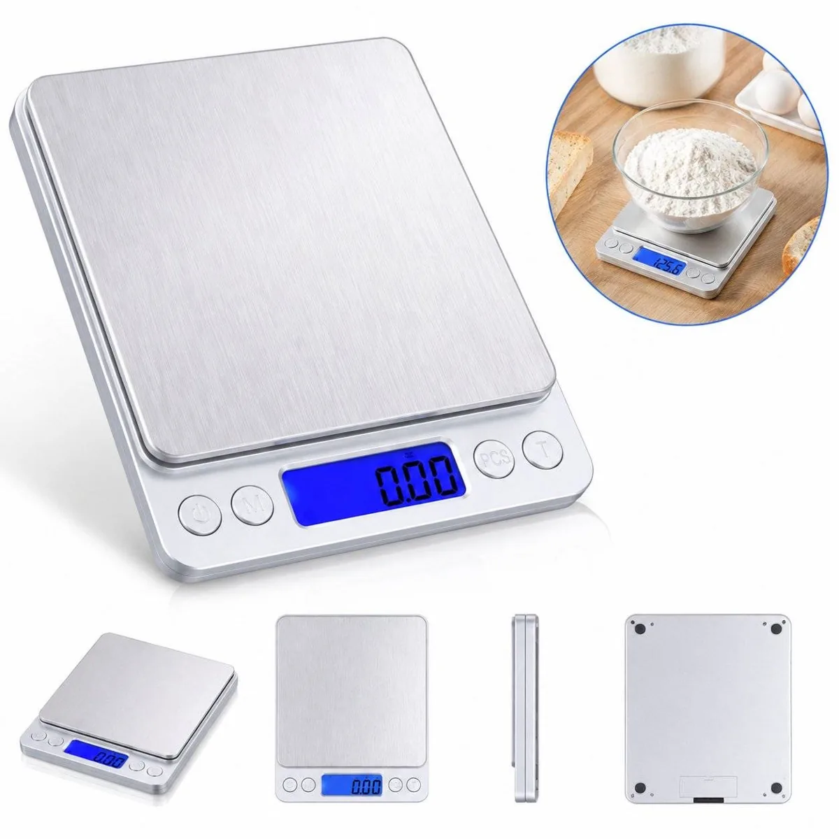 Digital Stainless Steel Household Scale for Kitchen and 2