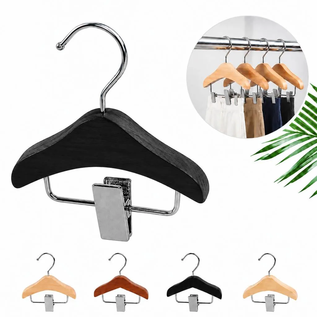 Kids Mini Wooden Clip Hangers for Children's Clothes 2