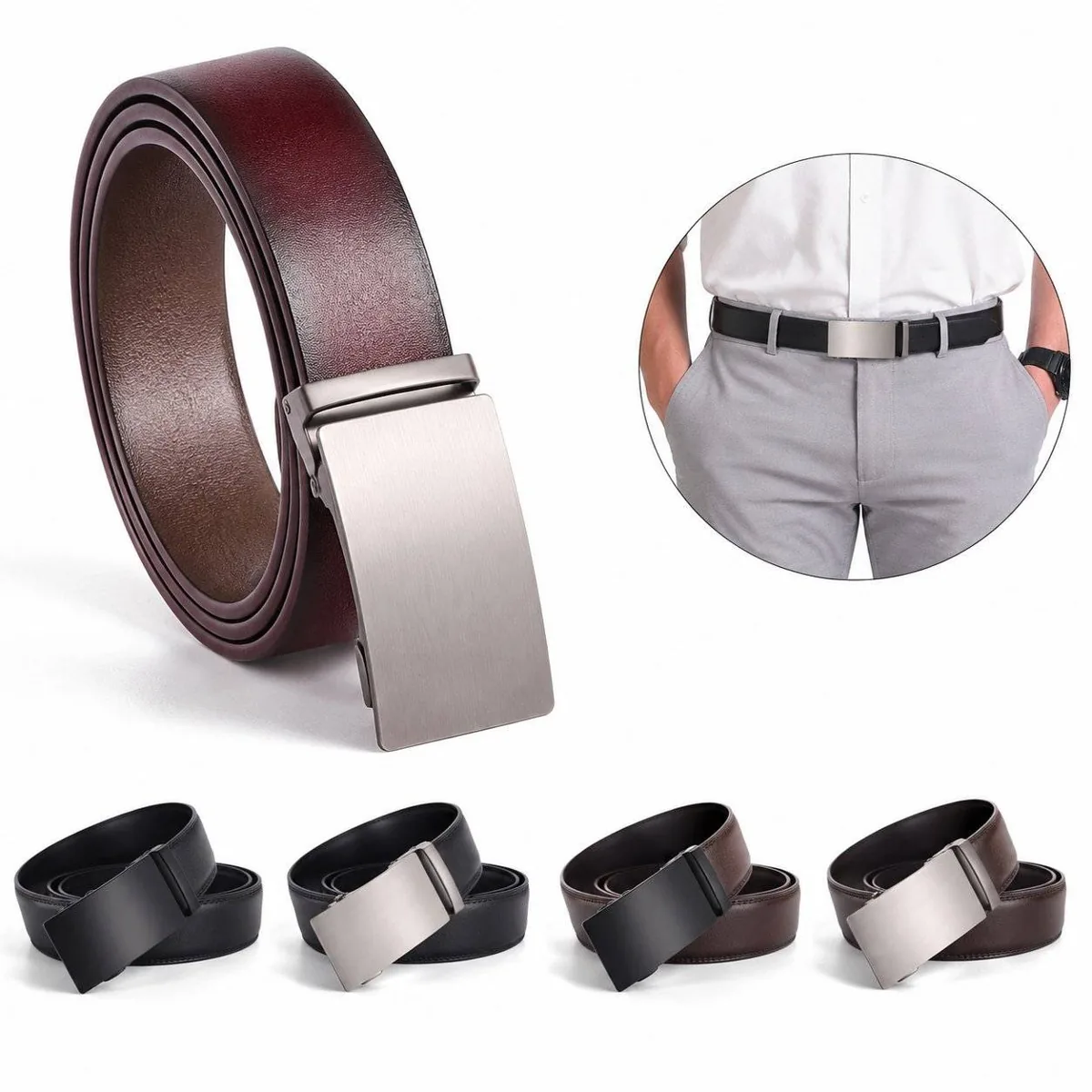 Men's Adjustable Self-Locking Belt with Automatic Buckle 2