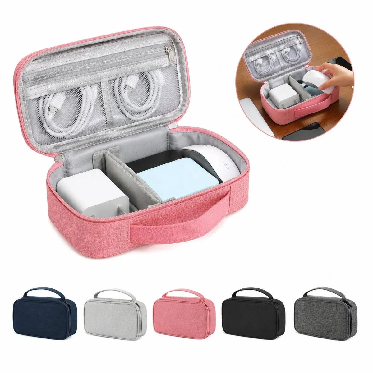 Compact Travel Tech Organizer Pouch for Phone Accessories 2
