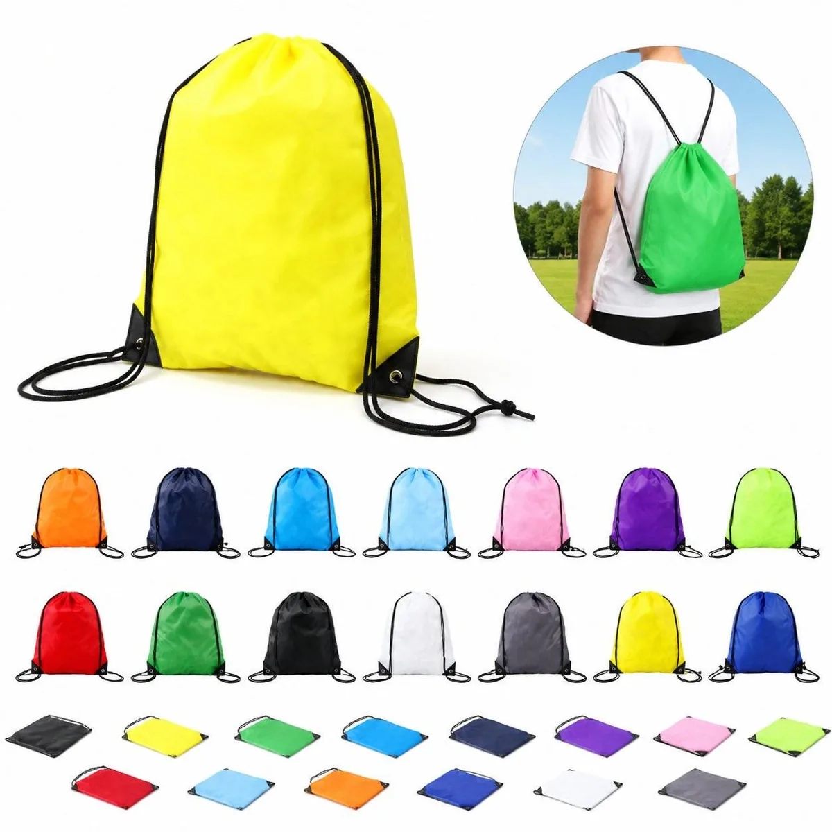 Machine Washable Polyester Drawstring Sport Bag 2