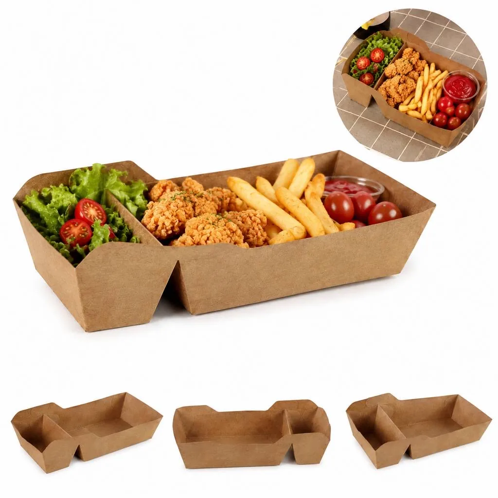 Double Compartment Snack Box with Secure Lid 2