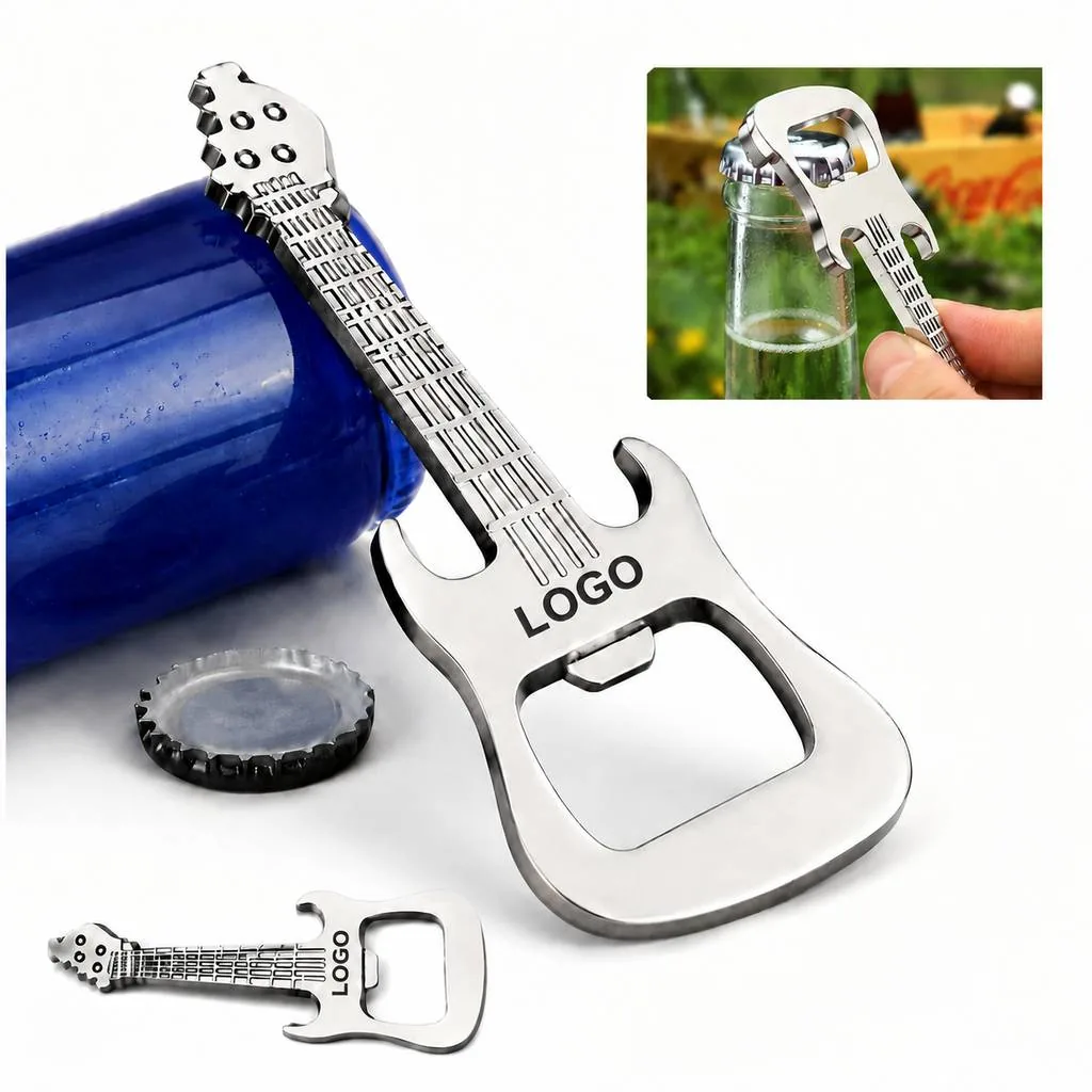 Metal Guitar-Shaped Bottle Opener
