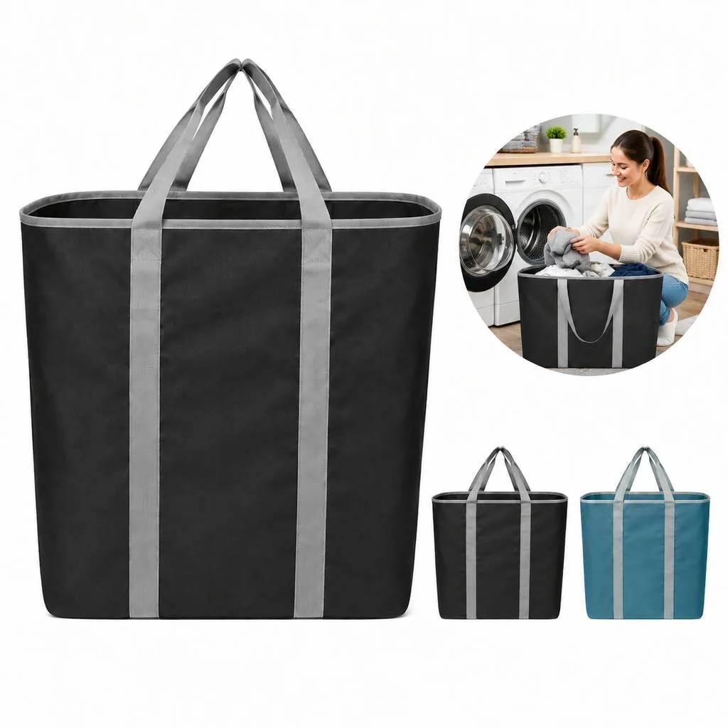Foldable Nylon Laundry Hamper for Home Travel 2