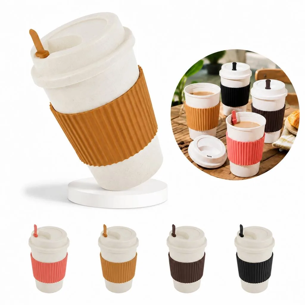 Eco-Friendly Wheat Straw Reusable Coffee Cup 2