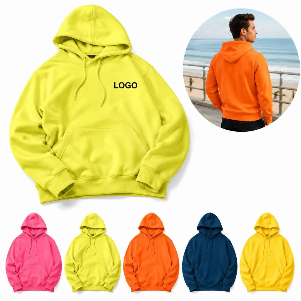 Custom Color Hooded Sweatshirt with Kangaroo Pocket