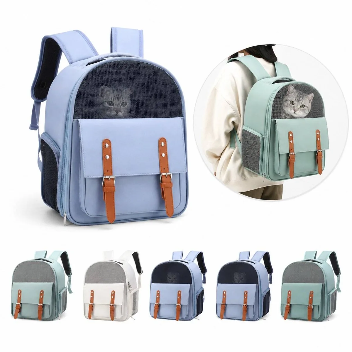 Large Space Cat Carrier Bag with Breathable Mesh 2