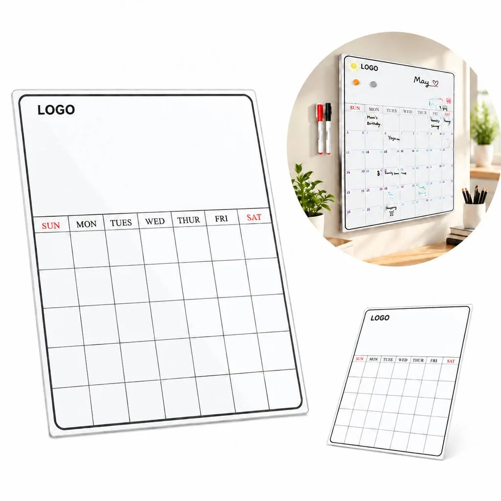 Clear Acrylic Magnetic Dry-Erase Note Board for Fridge
