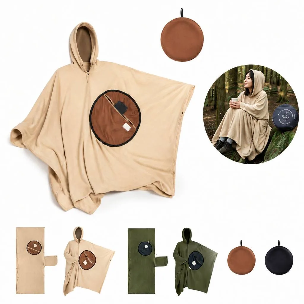 Wearable Fleece Sleeping Bag with Hood and Zipper 2