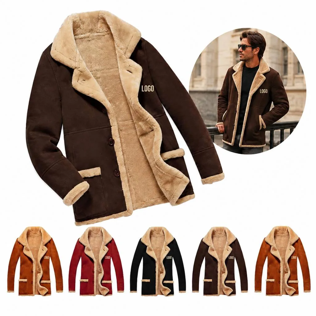 Fleece-Lined Faux Leather Coat for Cold Weather