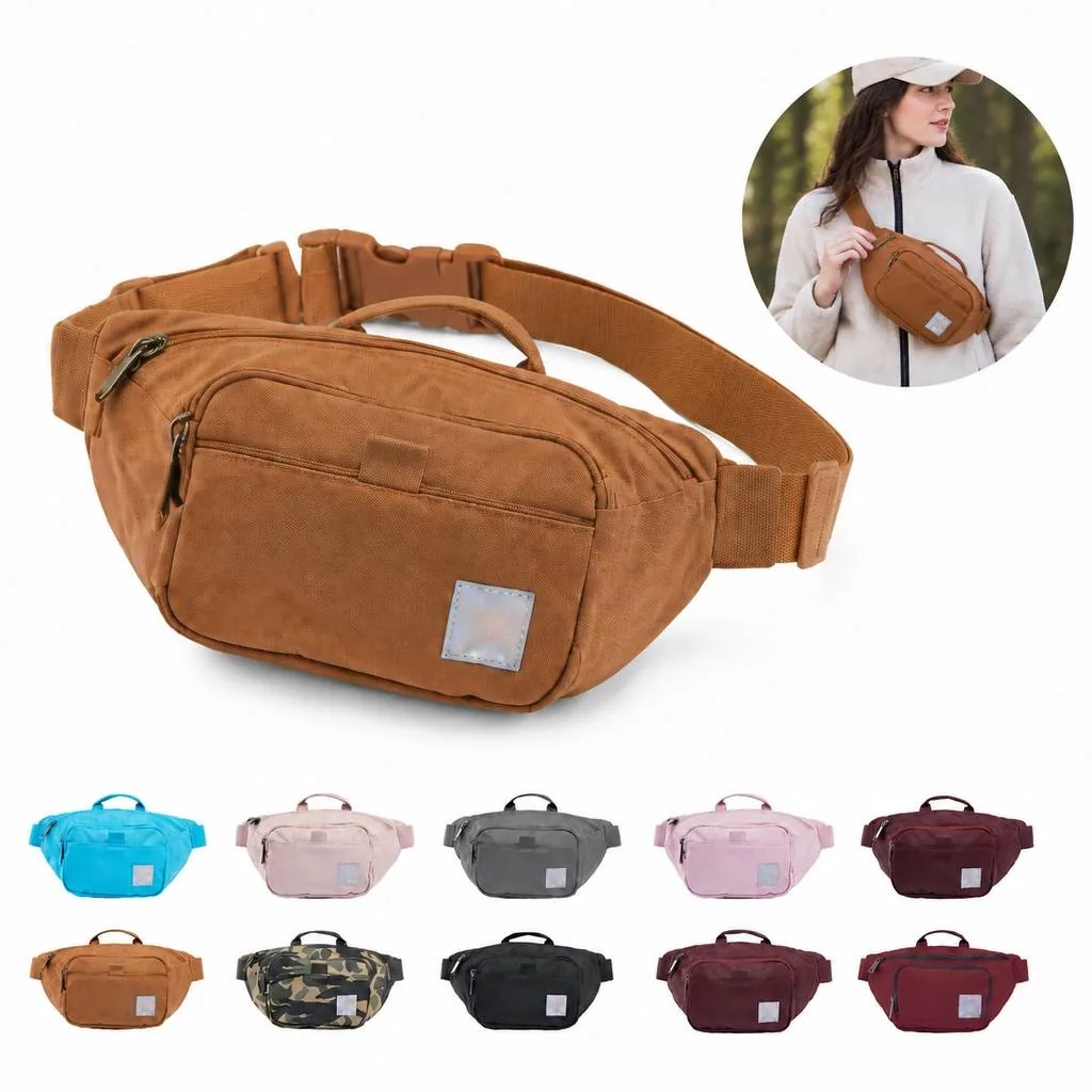 Compact Water-Resistant Oxford Waist Bag for Travel and 2
