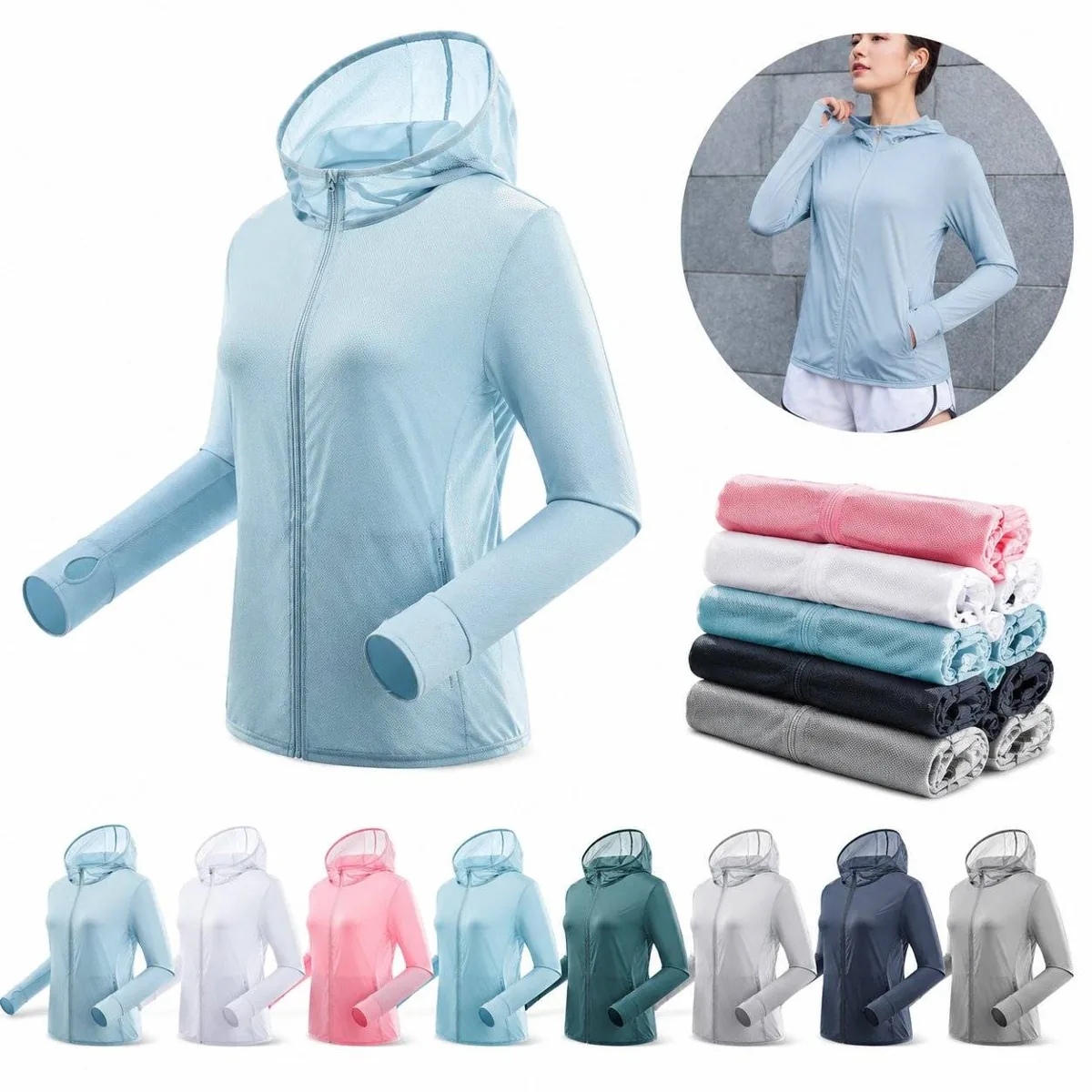 Sun Protection Full-Zip Hoodie with UPF 50 2
