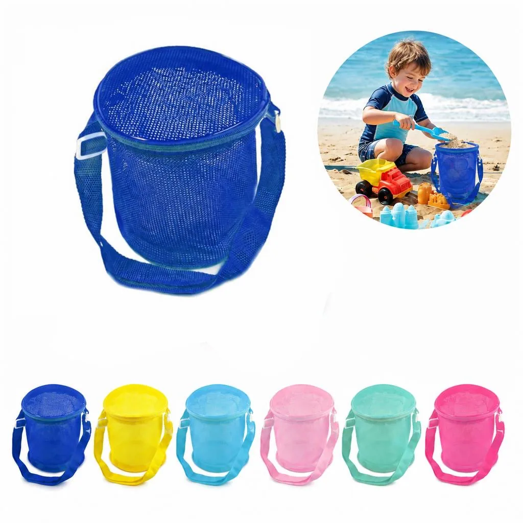 Lightweight Mesh Shell Collecting Bag with Straps 2