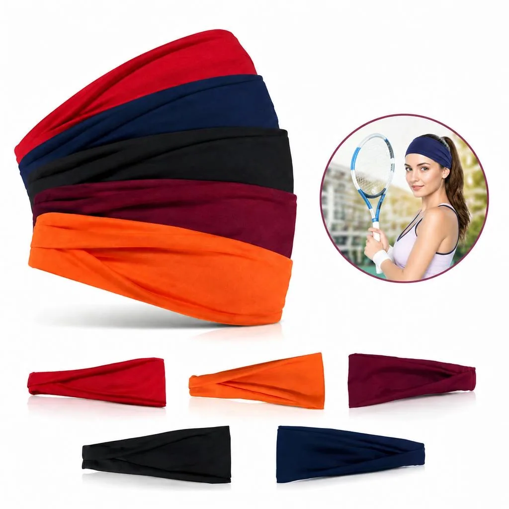 Breathable Cotton Sports Headband for Workouts and Yoga 2