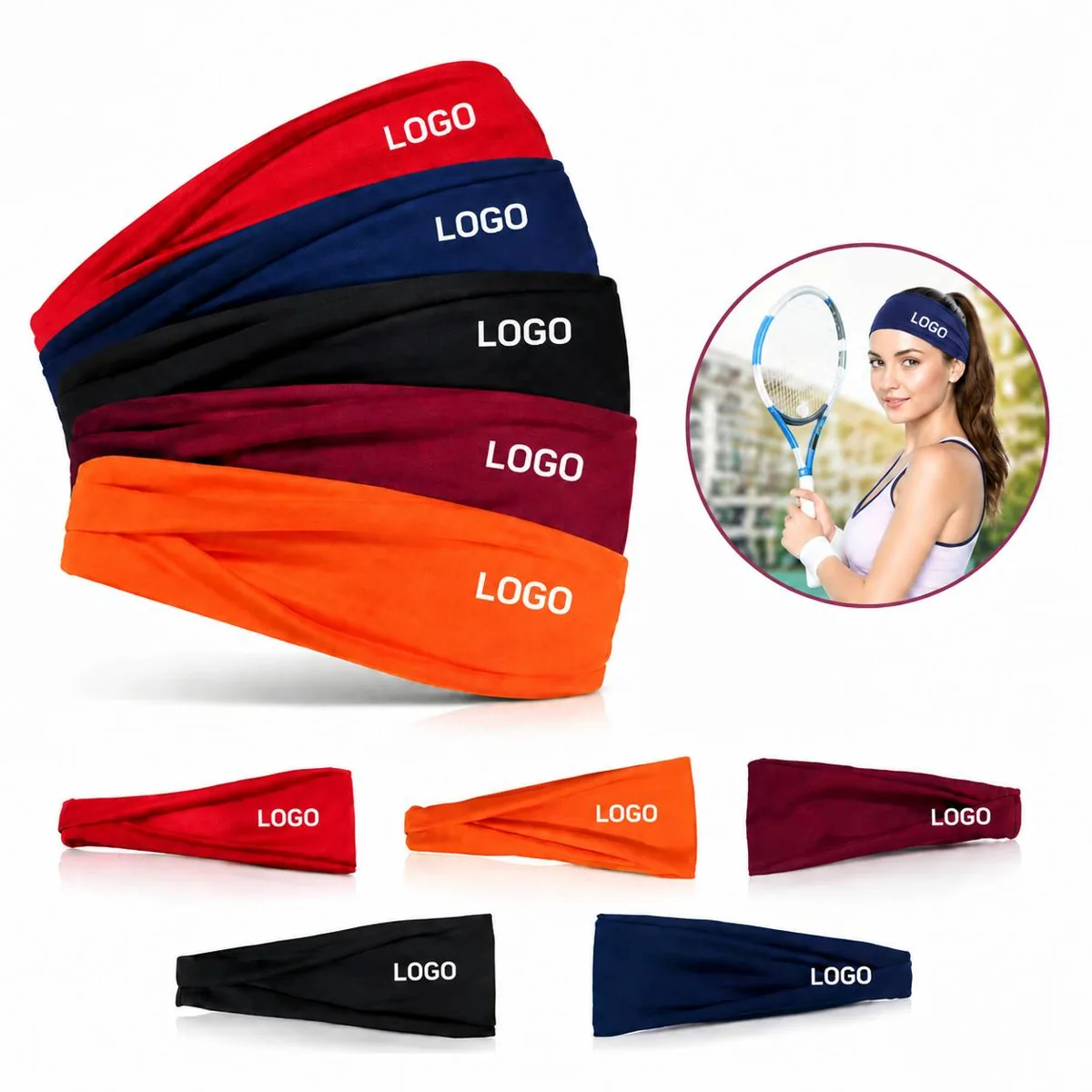 Breathable Cotton Sports Headband for Workouts and Yoga