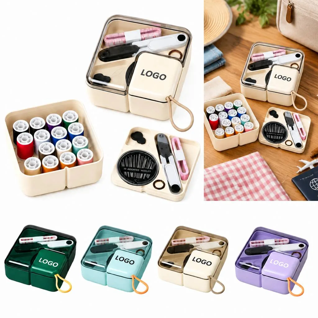 Compact Sewing Kit Organizer with Elastic Loops and