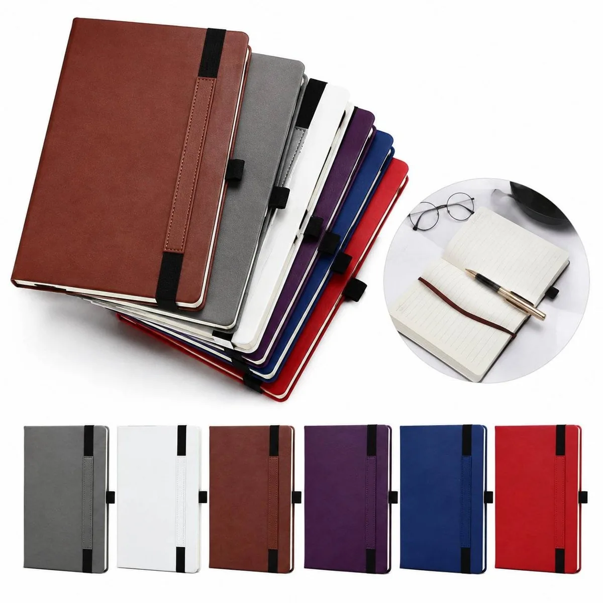 Elastic Strap Closure Writing Notebook with Numbered Pages 2