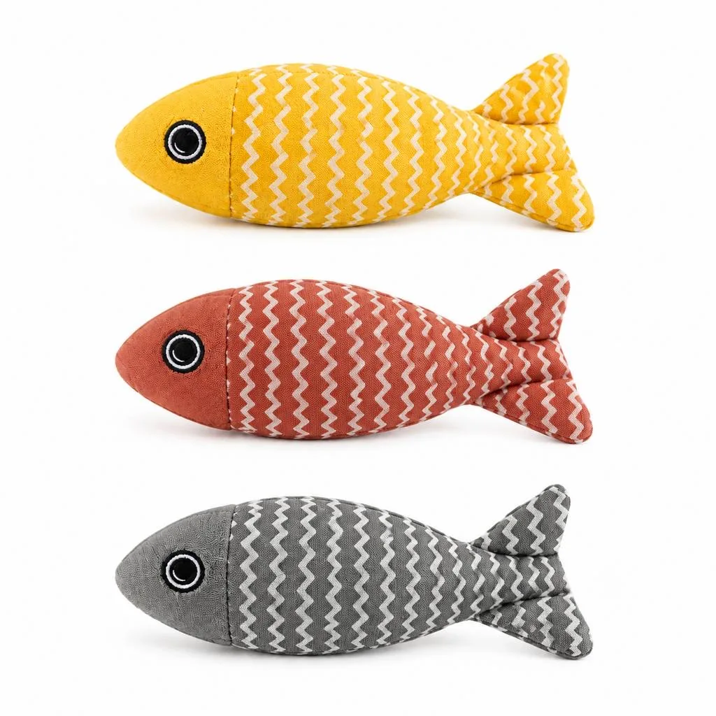 Interactive Catnip Fish Plush Cat Chew Toy 2