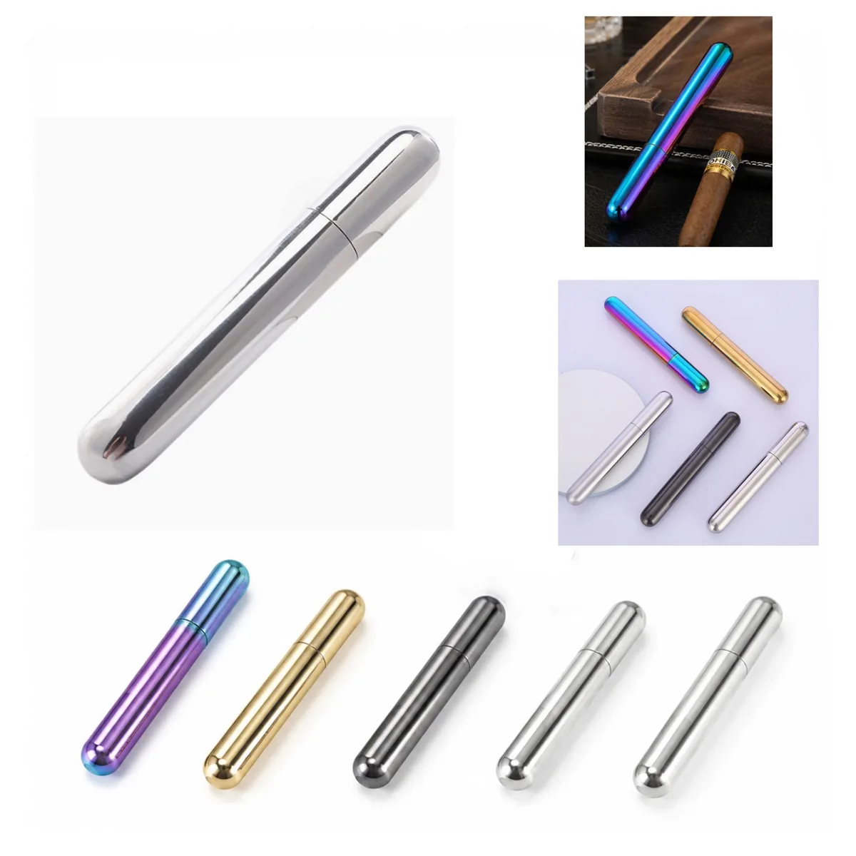 Polished Metal Cigar Case with Secure Lid 2