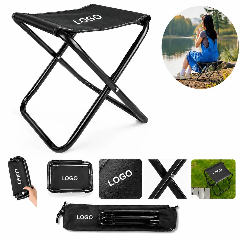 Portable Folding Camp Chair with Steel Frame for Outdoor