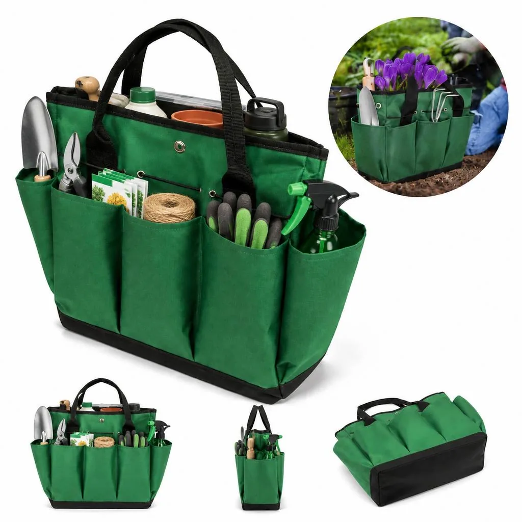 Durable Oxford Garden Tool Carrier Bag with Compartments 2