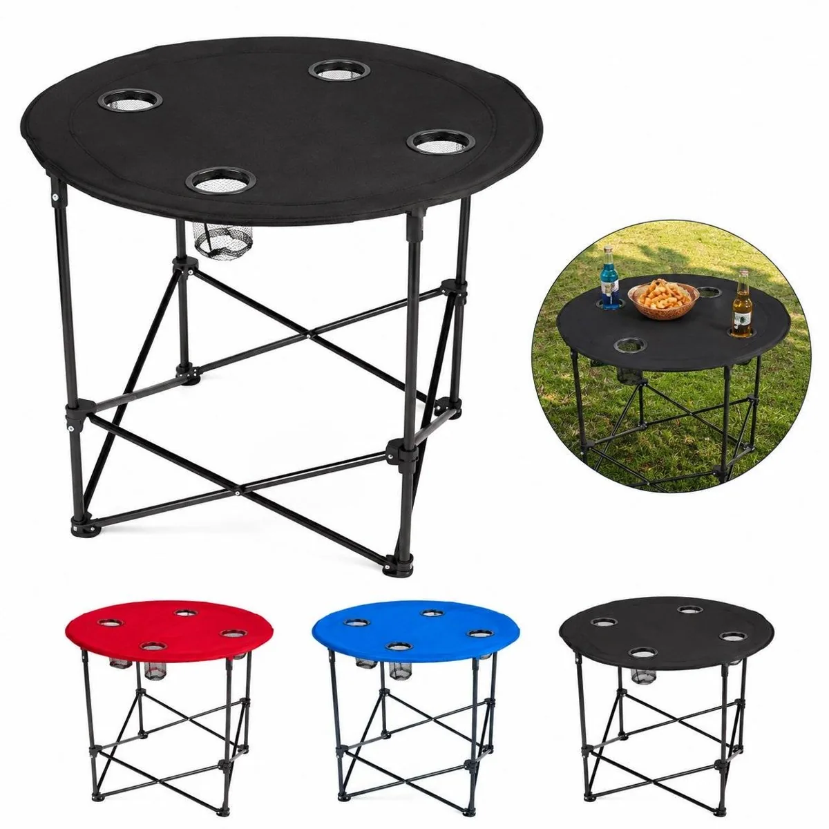 Portable Folding Table for 4-Player Games and Dining 2