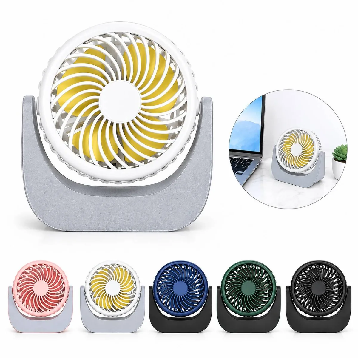 Rechargeable Portable Desktop Fan with USB Power 2