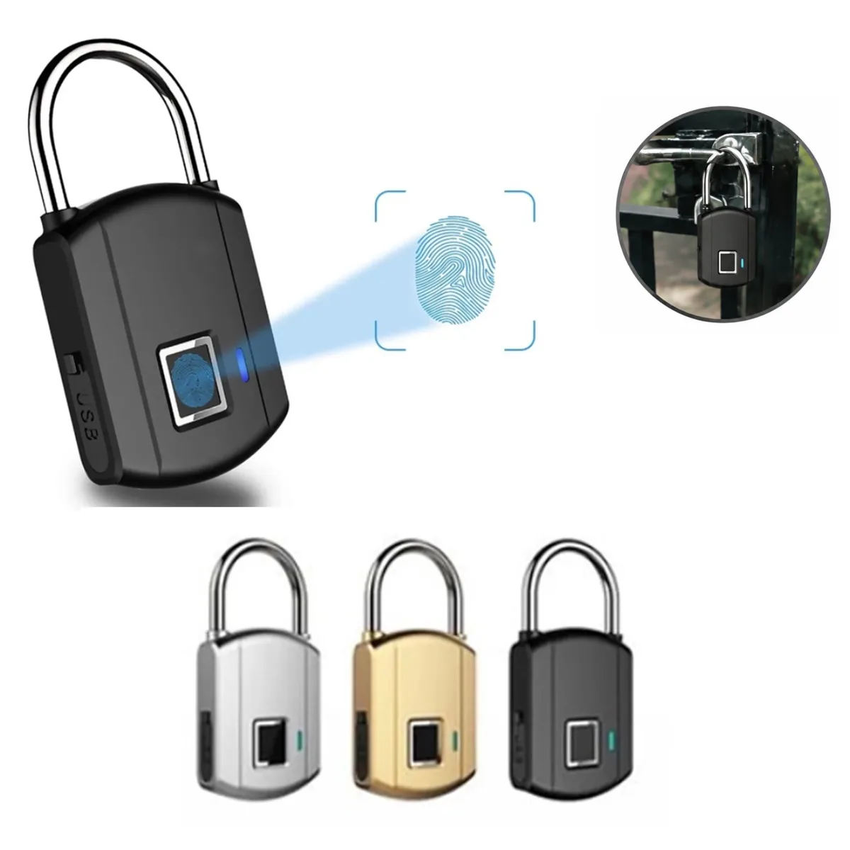 Touch to Unlock Rechargeable Fingerprint Door Lock 2