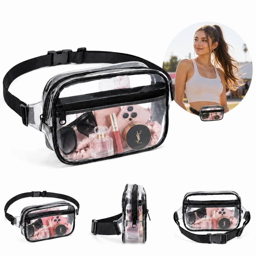Clear Transparent Waist Pack for Hands-Free Travel 2