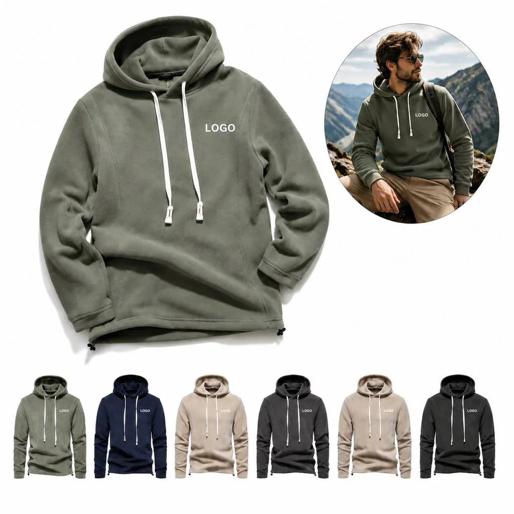 Men's Half Zip Hooded Pullover with Front Pocket