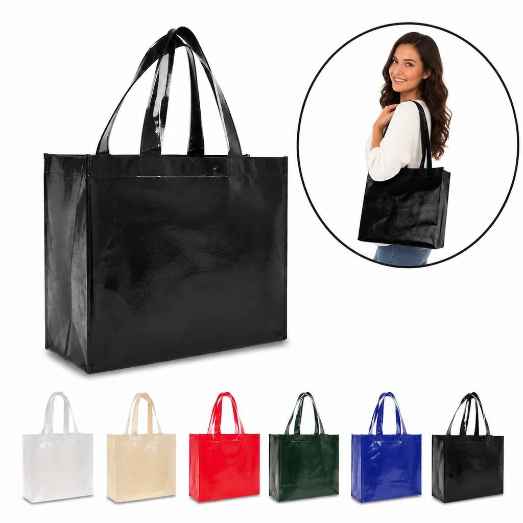 Reusable Water-Resistant Laminated Poly Tote Bag 2