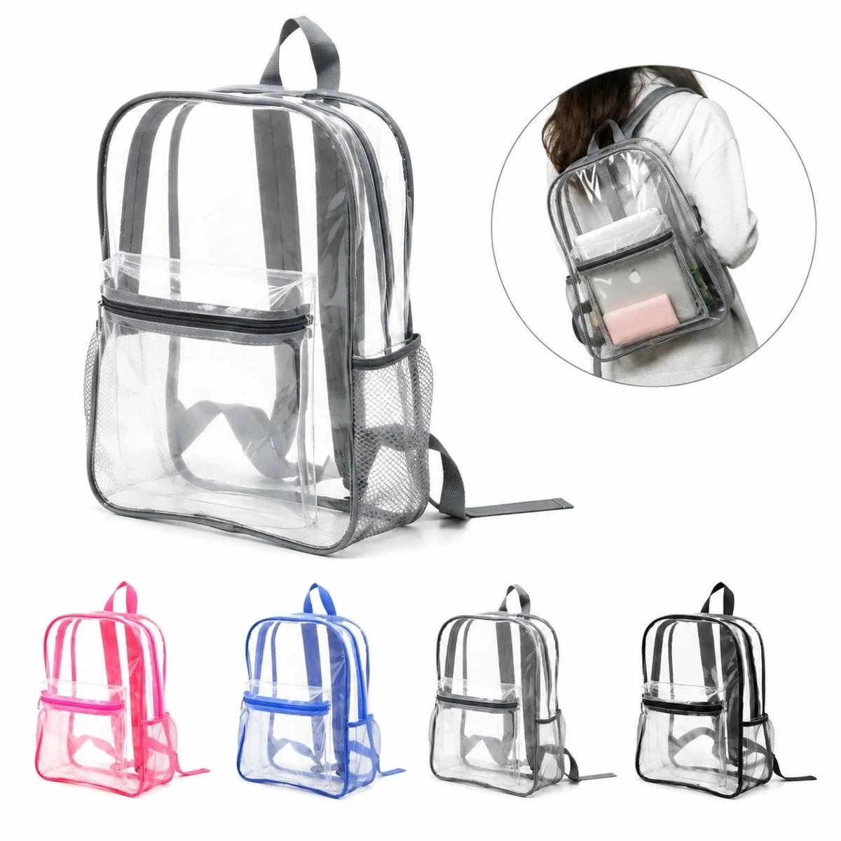 Transparent PVC Travel Backpack with Large Capacity 2