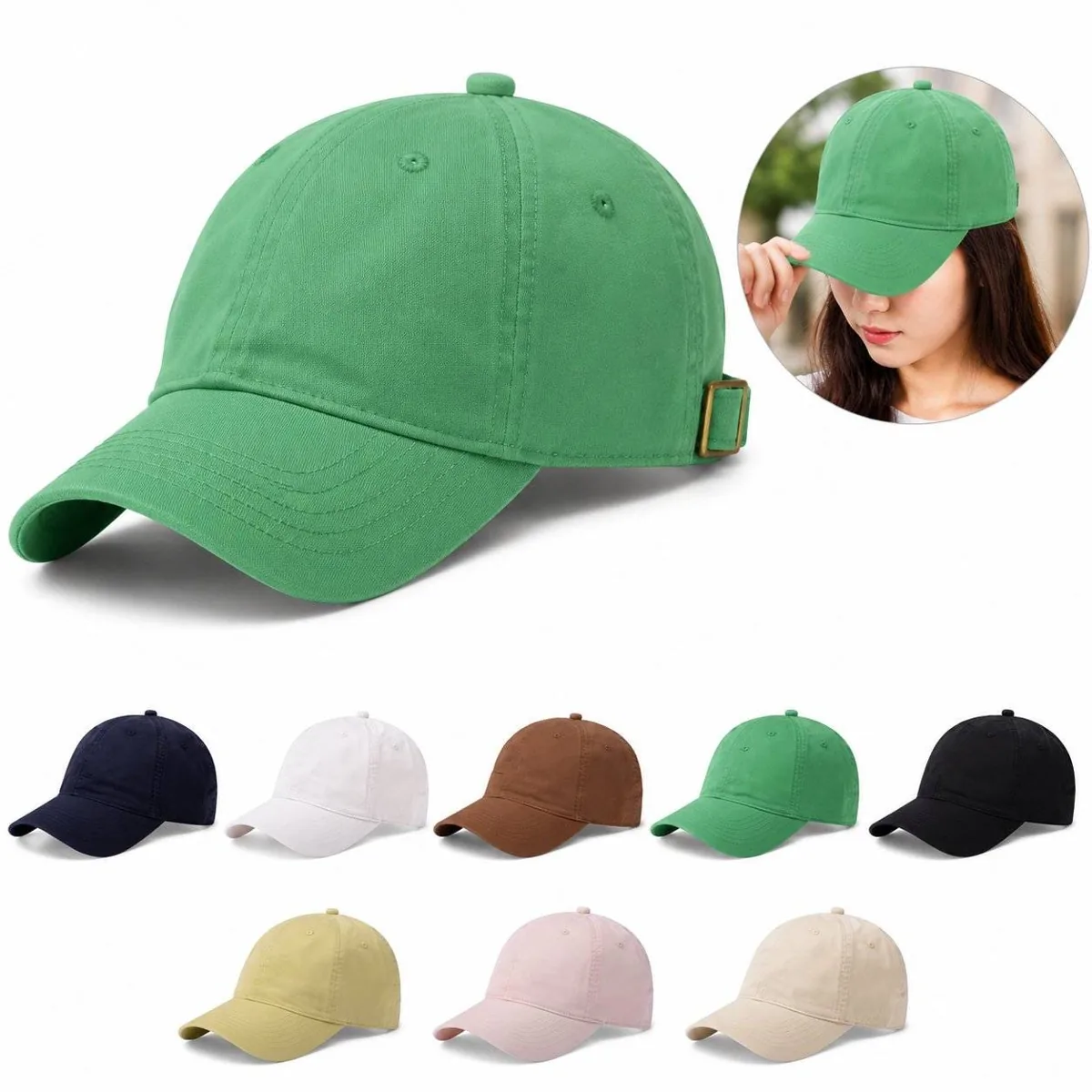 Sun Protection Embroidered Cotton Baseball Cap 2