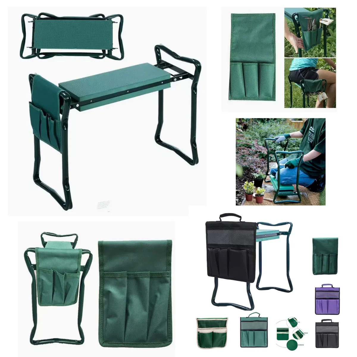 Padded Garden Kneeler Seat with Tool Storage Bag 2