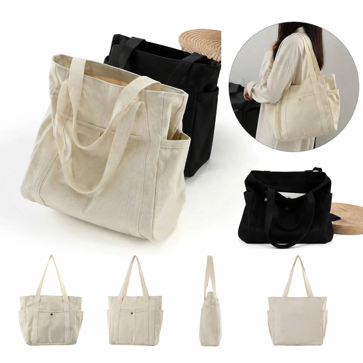 Eco-Friendly Reusable Cotton Canvas Shopping Tote Bag 2