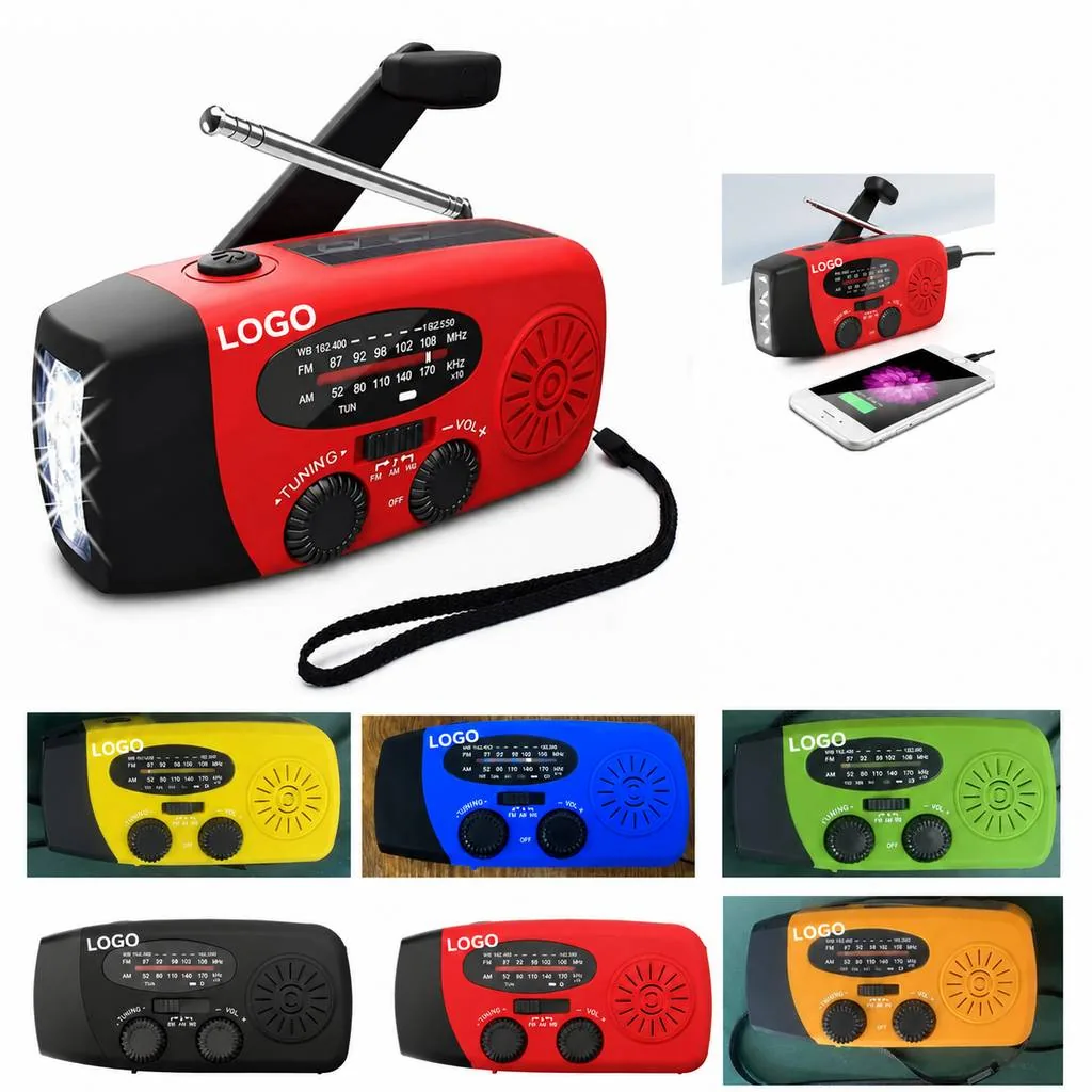 Portable Emergency Crank Radio with Flashlight and USB
