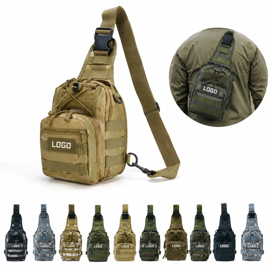 Water-Resistant Military Sling Bag with Adjustable Strap