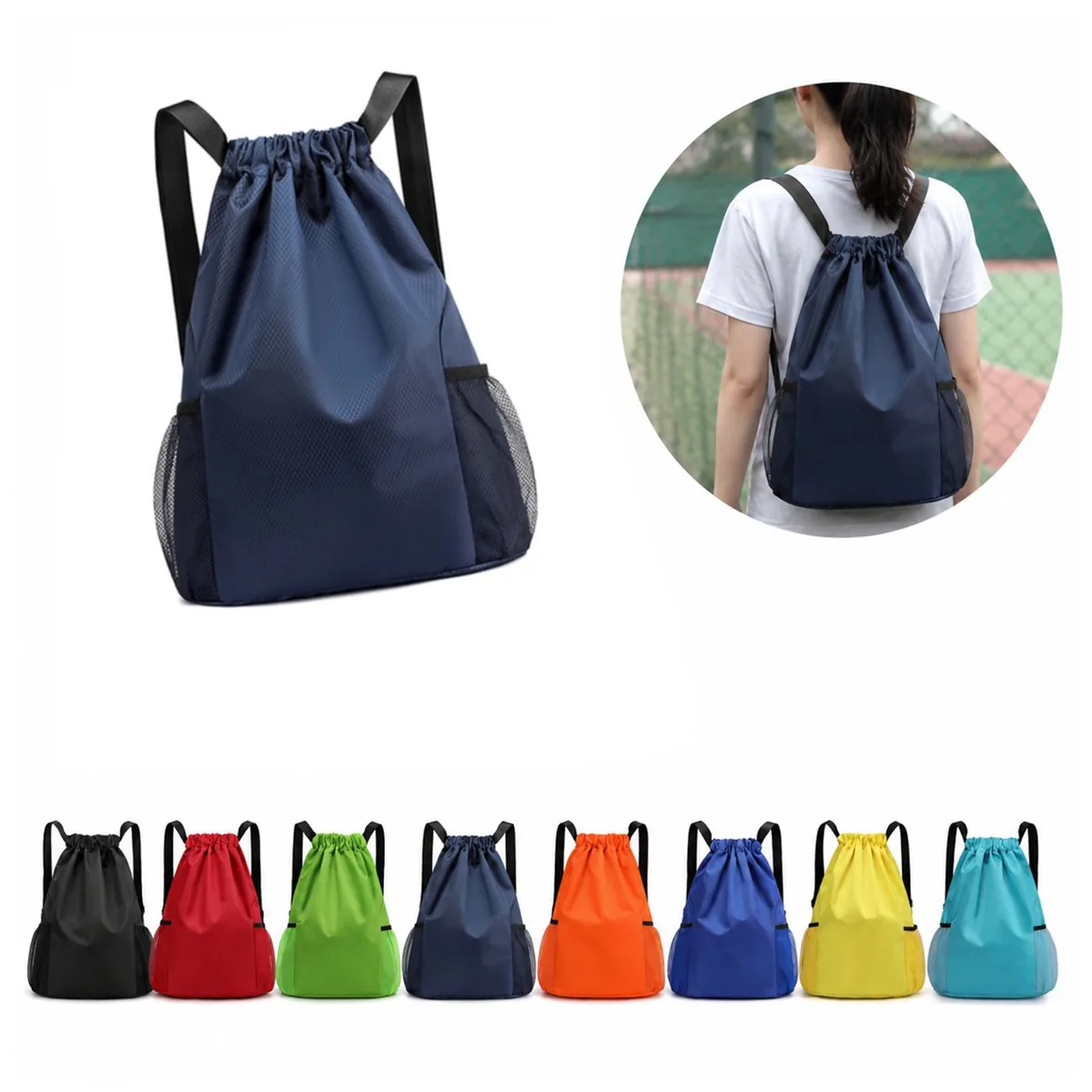 Lightweight Mesh Drawstring Backpack 2