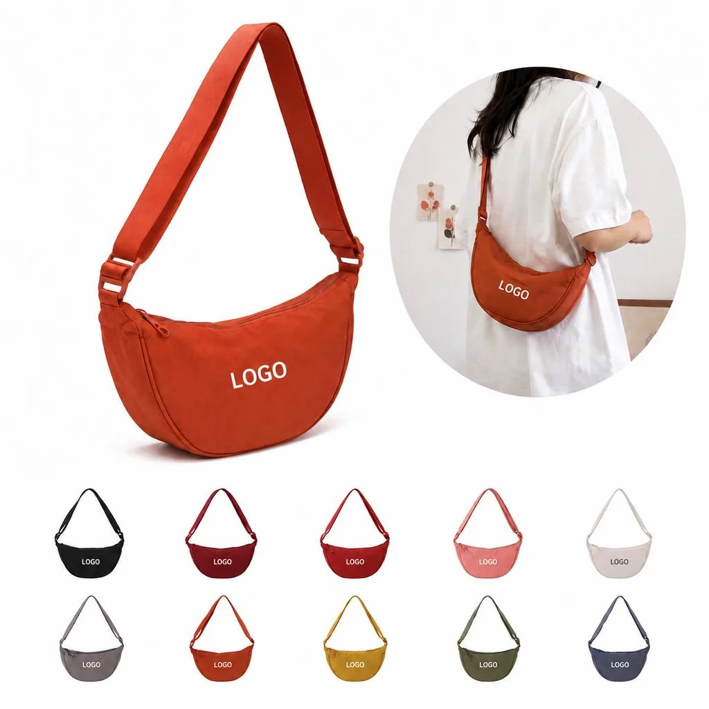 Compact Nylon Crossbody Dumpling Bag Lightweight Everyday