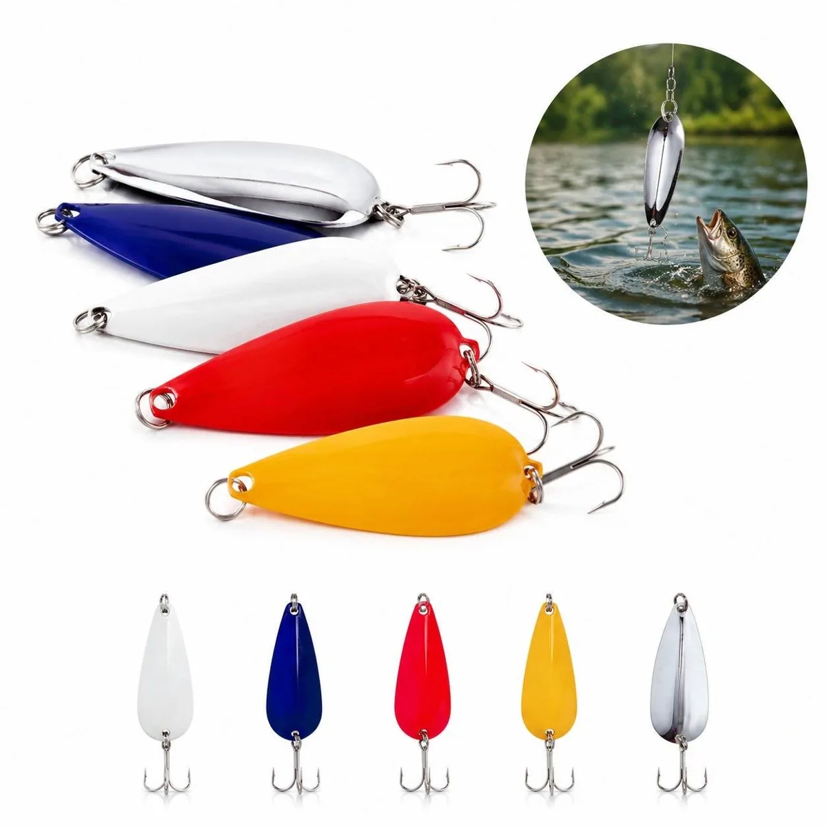 Compact Metal Spoon Lure for Bass Fishing 2