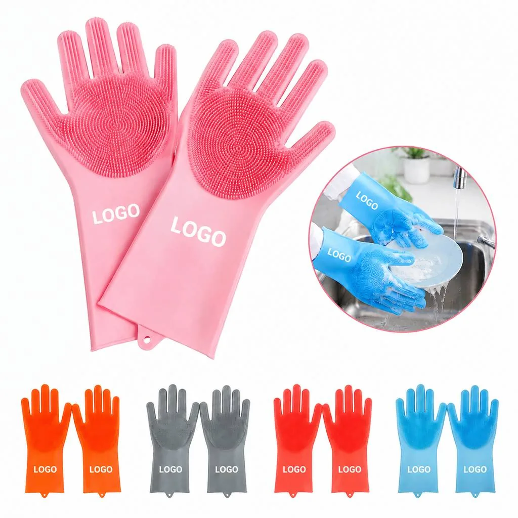 Silicone Cleaning Gloves with Textured Grip