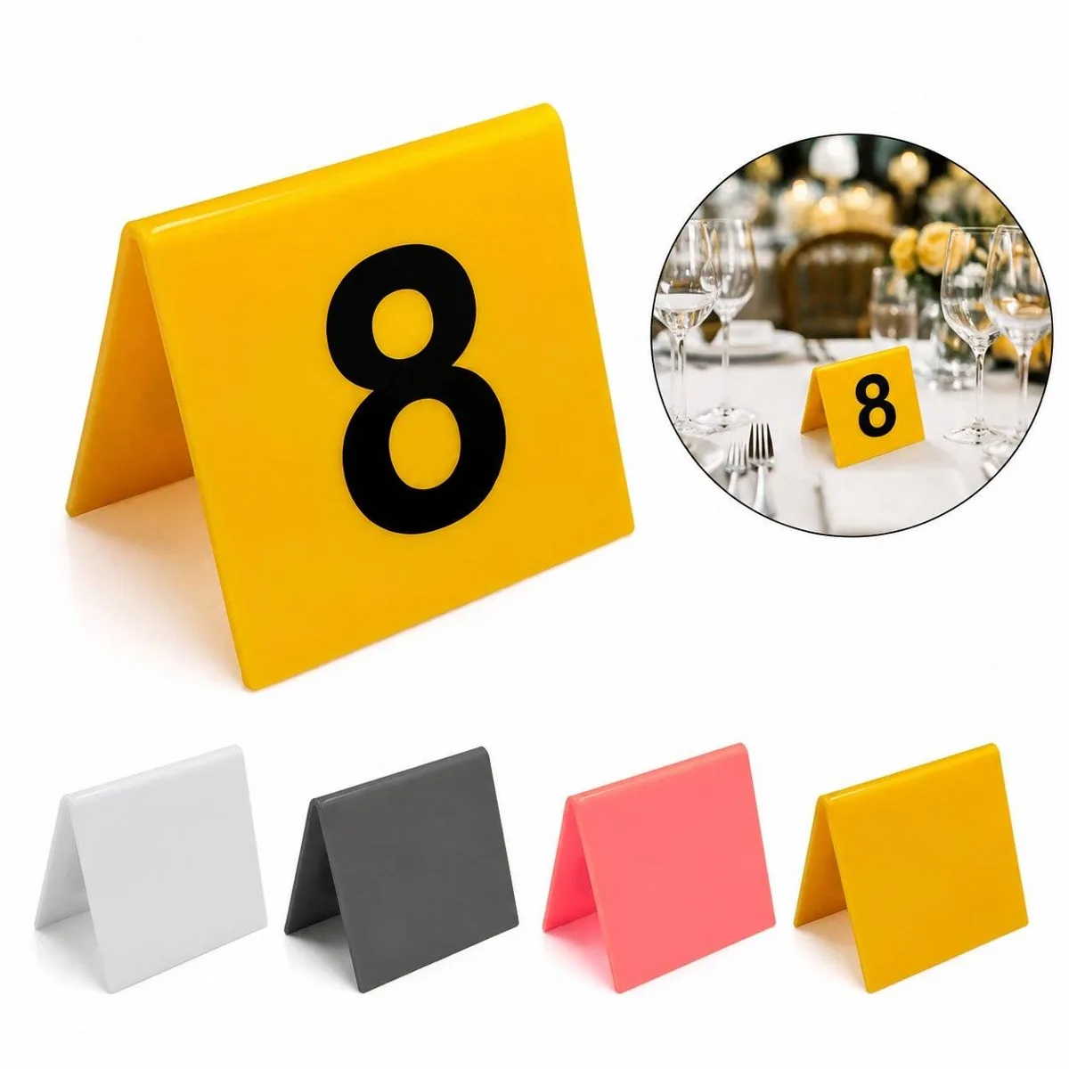 Double-Sided Acrylic Table Number for Events 2