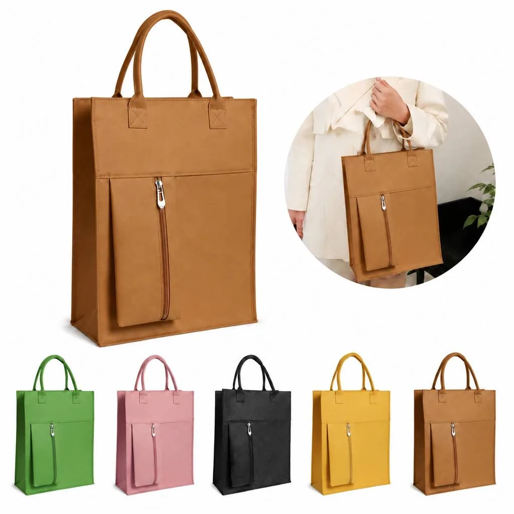 Large Felt Cosmetic Storage Handbag for Travel 2